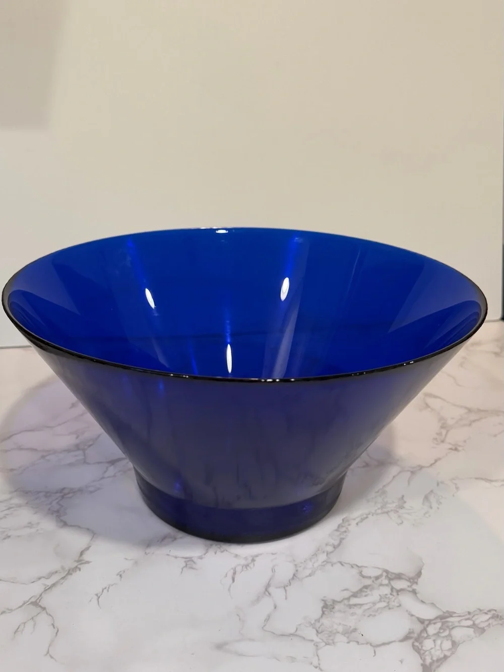 Large Cobalt Blue Art Glass Centerpiece Bowl 12”